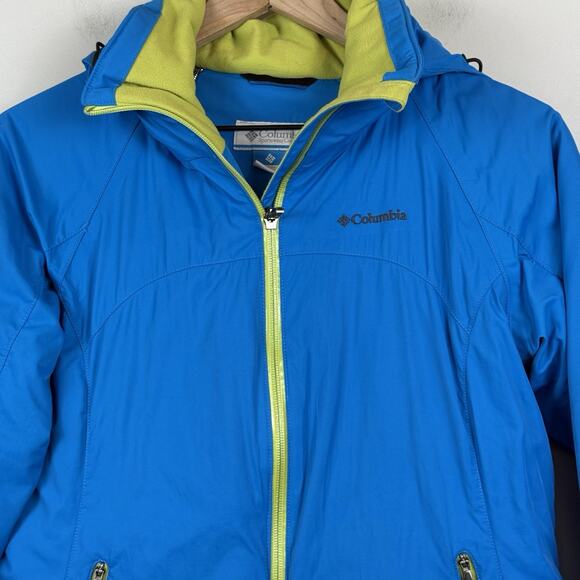 Columbia Ski Jacket Women‎ Small Blue Titanium Omni-Shield Hooded Outdoor - Picture 2 of 8